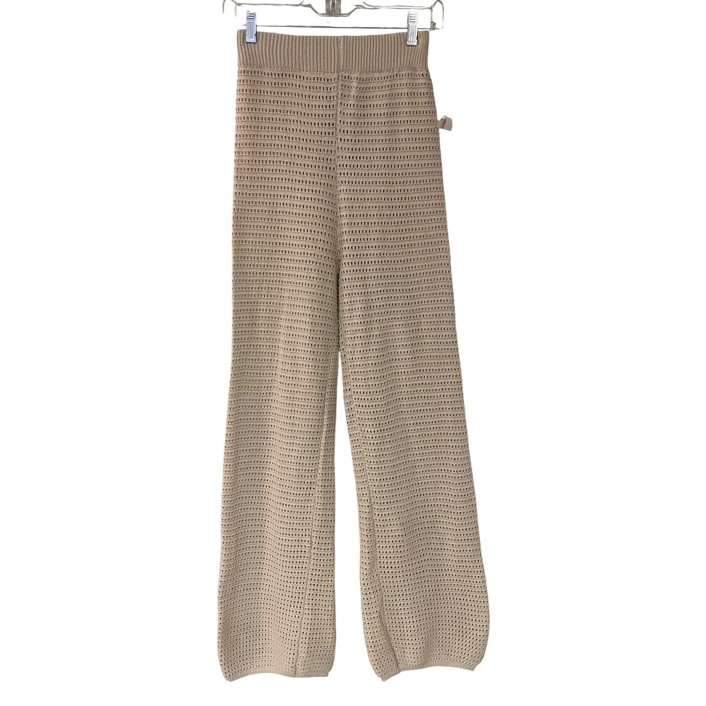 Sincerely Jules Womens Cream Crochet Knit Wide Leg Pull On Pants Cotton‎ Beach M